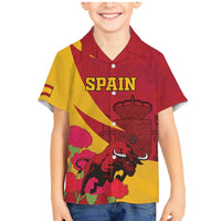 Custom Spain Aggressive Fighting Bull Family Matching Mermaid Dress and Hawaiian Shirt With Carnation Flowers - Wonder Print Shop