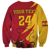 Custom Spain Aggressive Fighting Bull Sweatshirt With Carnation Flowers - Wonder Print Shop