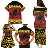 Merry Krampus Germany Family Matching Puletasi and Hawaiian Shirt Frohe Weihnachten - Wonder Print Shop