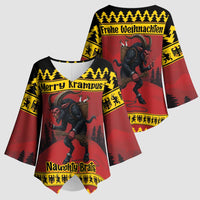 Merry Krampus Germany Kimono Sleeve Blouse Frohe Weihnachten - Wonder Print Shop
