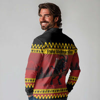 Merry Krampus Germany Long Sleeve Polo Shirt Frohe Weihnachten - Wonder Print Shop