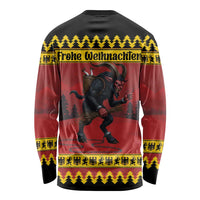 Merry Krampus Germany Long Sleeve Shirt Frohe Weihnachten - Wonder Print Shop