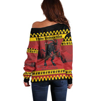 Merry Krampus Germany Off Shoulder Sweater Frohe Weihnachten - Wonder Print Shop