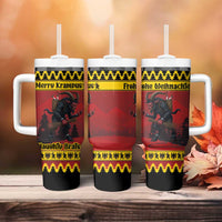 Merry Krampus Germany Tumbler With Handle Frohe Weihnachten - Wonder Print Shop