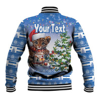 Personalized Nicaragua Christmas Baseball Jacket Panthera Onca Cute With Christmas Tree - Wonder Print Shop