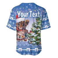 Personalized Nicaragua Christmas Baseball Jersey Panthera Onca Cute With Christmas Tree - Wonder Print Shop