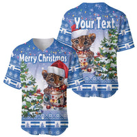 Personalized Nicaragua Christmas Baseball Jersey Panthera Onca Cute With Christmas Tree - Wonder Print Shop