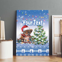 Personalized Nicaragua Christmas Canvas Wall Art Panthera Onca Cute With Christmas Tree - Wonder Print Shop
