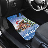 Personalized Nicaragua Christmas Car Mats Panthera Onca Cute With Christmas Tree - Wonder Print Shop