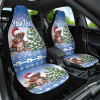 Personalized Nicaragua Christmas Car Seat Cover Panthera Onca Cute With Christmas Tree - Wonder Print Shop