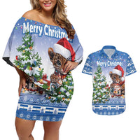 Personalized Nicaragua Christmas Couples Matching Off Shoulder Short Dress and Hawaiian Shirt Panthera Onca Cute With Christmas Tree - Wonder Print Shop