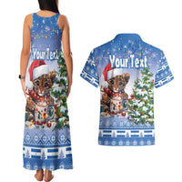 Personalized Nicaragua Christmas Couples Matching Tank Maxi Dress and Hawaiian Shirt Panthera Onca Cute With Christmas Tree - Wonder Print Shop