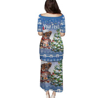 Personalized Nicaragua Christmas Family Matching Puletasi and Hawaiian Shirt Panthera Onca Cute With Christmas Tree - Wonder Print Shop