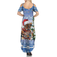 Personalized Nicaragua Christmas Family Matching Summer Maxi Dress and Hawaiian Shirt Panthera Onca Cute With Christmas Tree - Wonder Print Shop