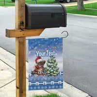 Personalized Nicaragua Christmas Garden Flag Panthera Onca Cute With Christmas Tree - Wonder Print Shop