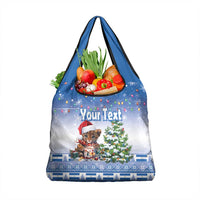 Personalized Nicaragua Christmas Grocery Bag Panthera Onca Cute With Christmas Tree