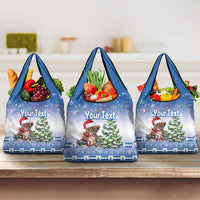 Personalized Nicaragua Christmas Grocery Bag Panthera Onca Cute With Christmas Tree