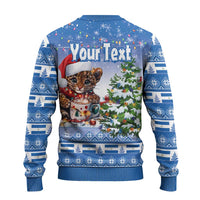 Personalized Nicaragua Christmas Ugly Christmas Sweater Panthera Onca Cute With Christmas Tree - Wonder Print Shop