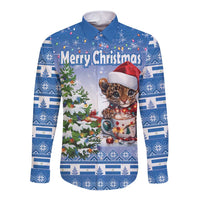 Personalized Nicaragua Christmas Long Sleeve Button Shirt Panthera Onca Cute With Christmas Tree - Wonder Print Shop