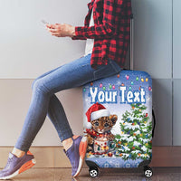 Personalized Nicaragua Christmas Luggage Cover Panthera Onca Cute With Christmas Tree - Wonder Print Shop