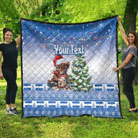Personalized Nicaragua Christmas Quilt Panthera Onca Cute With Christmas Tree - Wonder Print Shop