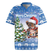 Personalized Nicaragua Christmas Rugby Jersey Panthera Onca Cute With Christmas Tree - Wonder Print Shop