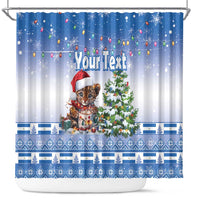 Personalized Nicaragua Christmas Shower Curtain Panthera Onca Cute With Christmas Tree