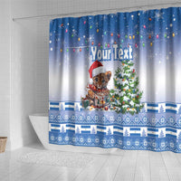 Personalized Nicaragua Christmas Shower Curtain Panthera Onca Cute With Christmas Tree