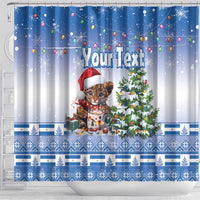 Personalized Nicaragua Christmas Shower Curtain Panthera Onca Cute With Christmas Tree