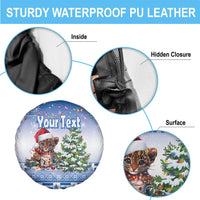 Personalized Nicaragua Christmas Spare Tire Cover Panthera Onca Cute With Christmas Tree - Wonder Print Shop