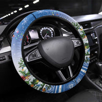 Nicaragua Christmas Steering Wheel Cover Panthera Onca Cute With Christmas Tree - Wonder Print Shop
