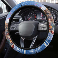 Nicaragua Christmas Steering Wheel Cover Panthera Onca Cute With Christmas Tree - Wonder Print Shop