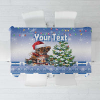 Personalized Nicaragua Christmas Tablecloth Panthera Onca Cute With Christmas Tree - Wonder Print Shop