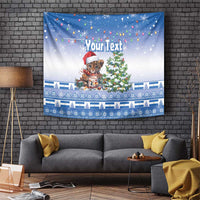 Personalized Nicaragua Christmas Tapestry Panthera Onca Cute With Christmas Tree - Wonder Print Shop