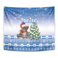 Personalized Nicaragua Christmas Tapestry Panthera Onca Cute With Christmas Tree - Wonder Print Shop