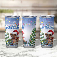 Personalized Nicaragua Christmas Tumbler Cup Panthera Onca Cute With Christmas Tree - Wonder Print Shop