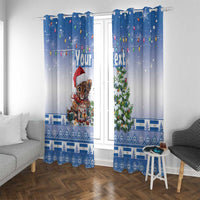 Personalized Nicaragua Christmas Window Curtain Panthera Onca Cute With Christmas Tree - Wonder Print Shop