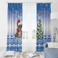 Personalized Nicaragua Christmas Window Curtain Panthera Onca Cute With Christmas Tree - Wonder Print Shop