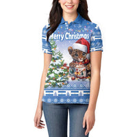 Personalized Nicaragua Christmas Women Polo Shirt Panthera Onca Cute With Christmas Tree - Wonder Print Shop