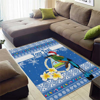 Personalized Nicaragua Christmas Area Rug Turquoise-Browed Motmot With Coat Of Arms - Wonder Print Shop