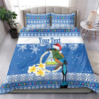 Personalized Nicaragua Christmas Bedding Set Turquoise-Browed Motmot With Coat Of Arms - Wonder Print Shop