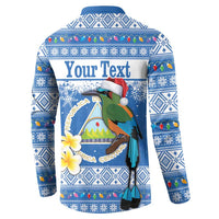 Personalized Nicaragua Christmas Button Sweatshirt Turquoise-Browed Motmot With Coat Of Arms - Wonder Print Shop