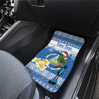 Personalized Nicaragua Christmas Car Mats Turquoise-Browed Motmot With Coat Of Arms - Wonder Print Shop