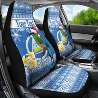 Personalized Nicaragua Christmas Car Seat Cover Turquoise-Browed Motmot With Coat Of Arms - Wonder Print Shop