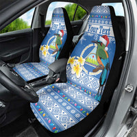 Personalized Nicaragua Christmas Car Seat Cover Turquoise-Browed Motmot With Coat Of Arms - Wonder Print Shop