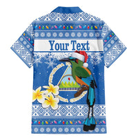 Personalized Nicaragua Christmas Family Matching Mermaid Dress and Hawaiian Shirt Turquoise-Browed Motmot With Coat Of Arms - Wonder Print Shop
