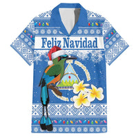 Personalized Nicaragua Christmas Family Matching Puletasi and Hawaiian Shirt Turquoise-Browed Motmot With Coat Of Arms - Wonder Print Shop