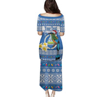 Personalized Nicaragua Christmas Family Matching Puletasi and Hawaiian Shirt Turquoise-Browed Motmot With Coat Of Arms - Wonder Print Shop