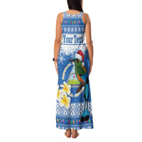 Personalized Nicaragua Christmas Family Matching Tank Maxi Dress and Hawaiian Shirt Turquoise-Browed Motmot With Coat Of Arms - Wonder Print Shop