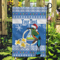 Personalized Nicaragua Christmas Garden Flag Turquoise-Browed Motmot With Coat Of Arms - Wonder Print Shop